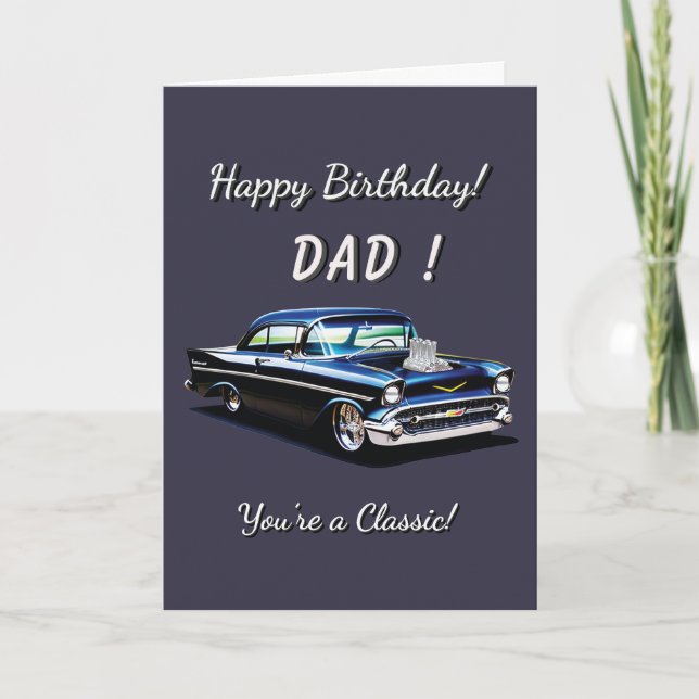 Tarjeta 1957 57 Papá eres un cumpleaños clásico (Anverso)