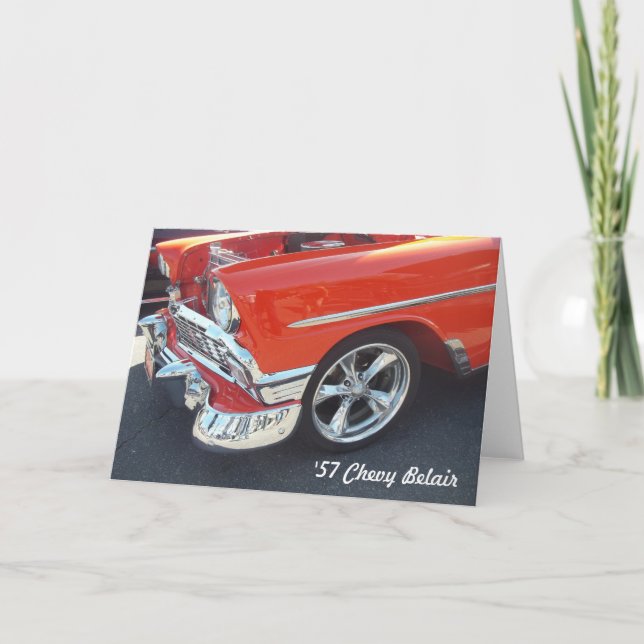 Tarjeta 1957 Chevrolet Chevy Belair Greeting Card (Anverso)