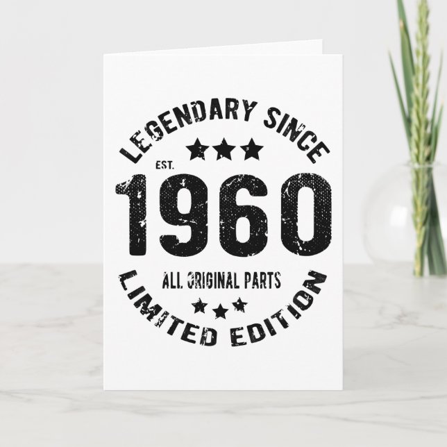 Tarjeta 1960 Cumpleaños Vintage (Anverso)