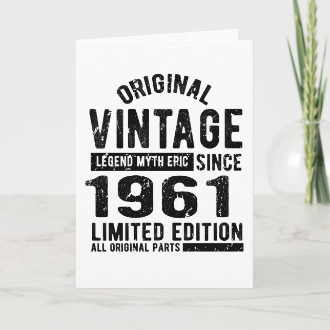 Tarjeta 1961 Cumpleaños Vintage (Anverso)