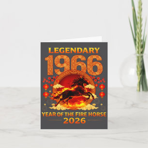 Tarjeta 1966 Año Del Caballo De Fuego Cumpleaños 60 Chino