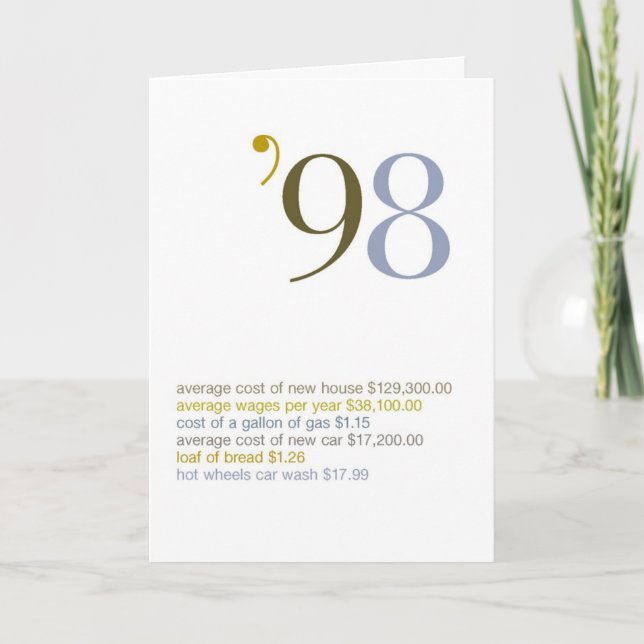 Tarjeta 1998 datos divertidos del cumpleaños (Anverso)