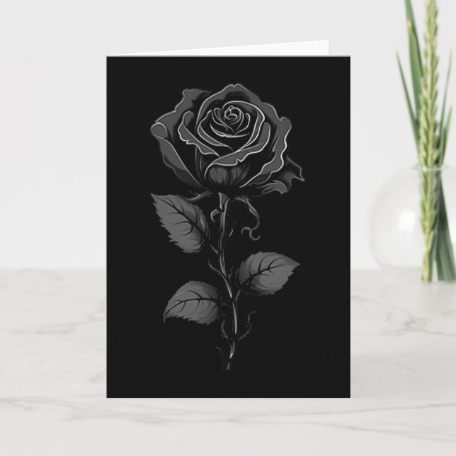 Tarjeta 199 Flores Gráfico de Rosa Negra , Pequeño  (Anverso)