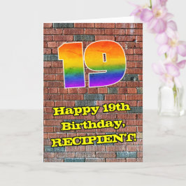 Tarjeta 19.º cumpleaños: Arcoiris inspirado en graffiti di