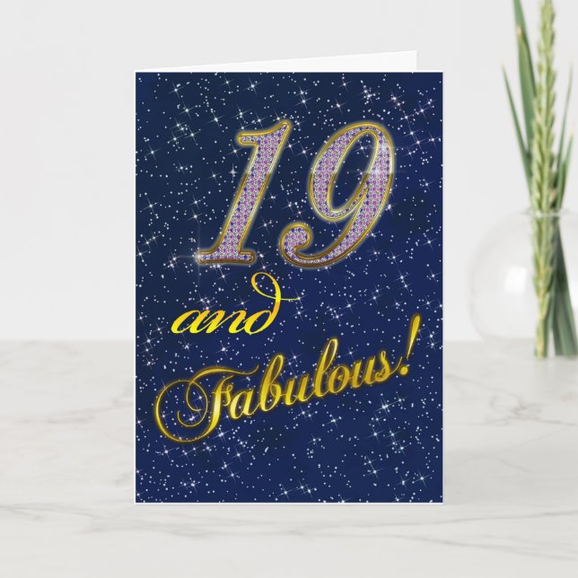 Tarjeta 19.º cumpleaños para alguien Fabuloso (Anverso)