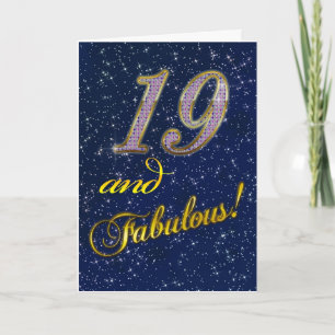 Tarjeta 19.º cumpleaños para alguien Fabuloso