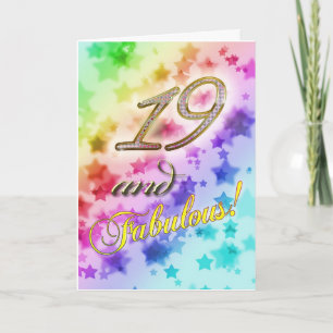 Tarjeta 19.º cumpleaños para alguien Fabuloso