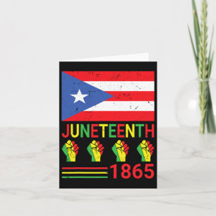Tarjeta 19 de junio Bandera portorriqueña norteamericana n