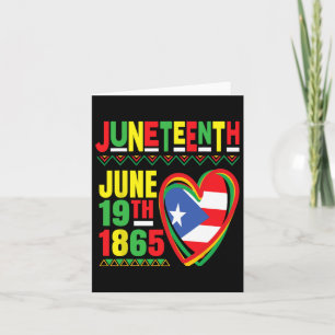 Tarjeta 19 de junio Bandera portorriqueña norteamericana n