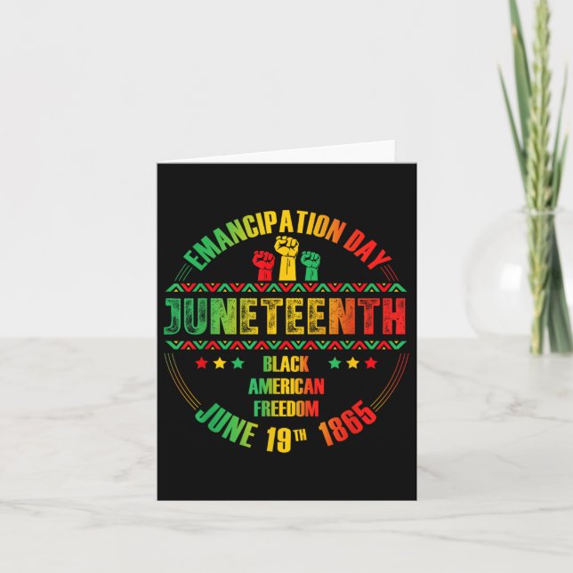 Tarjeta 19 de junio Día de la Emancipación Negro 19 de jun (Anverso)