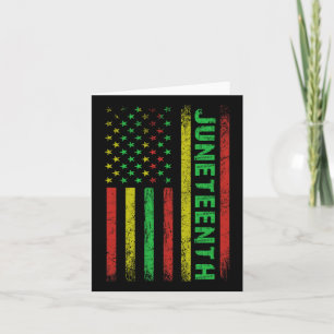 Tarjeta 19 de junio en una bandera de la historia negra 19