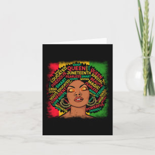 Tarjeta 19 de junio Melanin Black Queen African American L