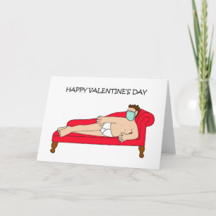 Tarjeta 19 Feliz Día de San Valentín con máscara facial