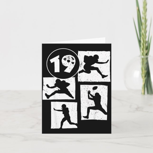 Tarjeta 19th Birthday Retro American Football 19 Years Old (Anverso)