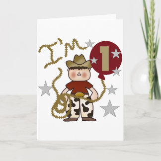 Tarjeta 1.ª Cowboy Camisetas de cumpleaños y regalos