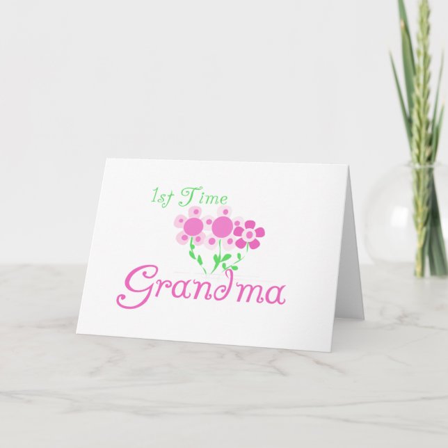 Tarjeta 1.ª Vez Flores Rosa-Abuelas (Anverso)
