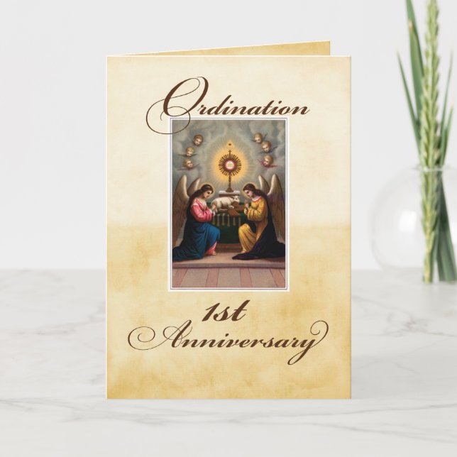 Tarjeta 1.ᵉʳ Ángel del aniversario de la ordenación en el  (Anverso)