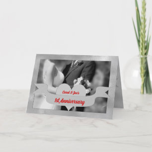 Tarjeta 1.ᵉʳ Aniversario Boda Felicitaciones BW