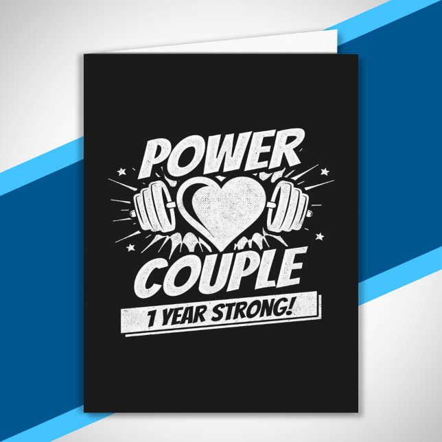 Tarjeta 1.ᵉʳ Aniversario Boda Pareja de Fitness Casada (Subido por el creador)