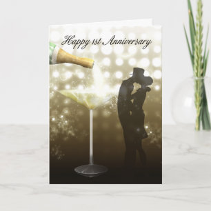 Tarjeta 1.ᵉʳ Aniversario - Champagne