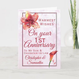 Tarjeta 1.ᵉʳ Aniversario Floral Lily Son Hija