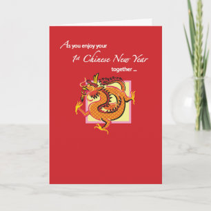 Tarjeta 1.ᵉʳ Año Nuevo chino del dragón juntos