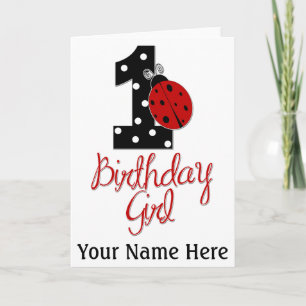 Tarjeta 1.ᵉʳ Chica de cumpleaños - Lady Bug - 1 - Ladybug