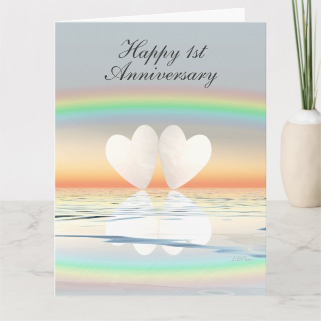 Tarjeta 1.ᵉʳ Corazón de papel de aniversario (Anverso)