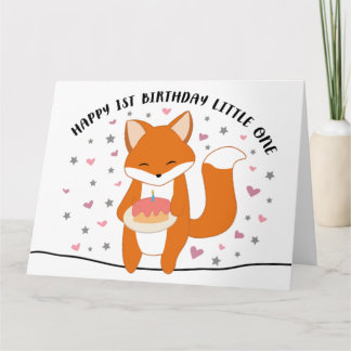 Tarjeta 1.ᵉʳ cumpleaños Fox