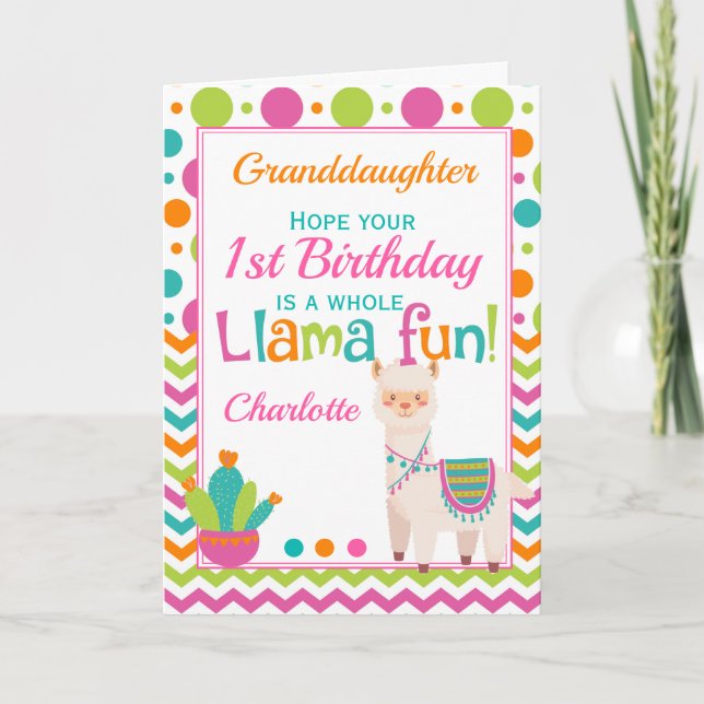 Tarjeta 1.ᵉʳ cumpleaños, hija pequeña de diversión (Anverso)