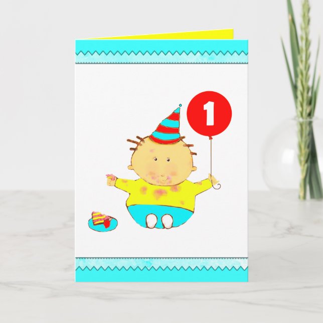 Tarjeta 1.ᵉʳ cumpleaños personalizado (Anverso)