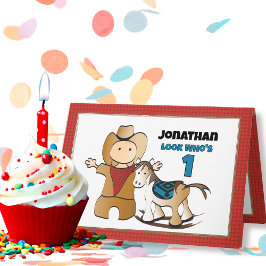 Tarjeta 1.ᵉʳ cumpleaños Rodeo Cowboy Wild West Fun Persona