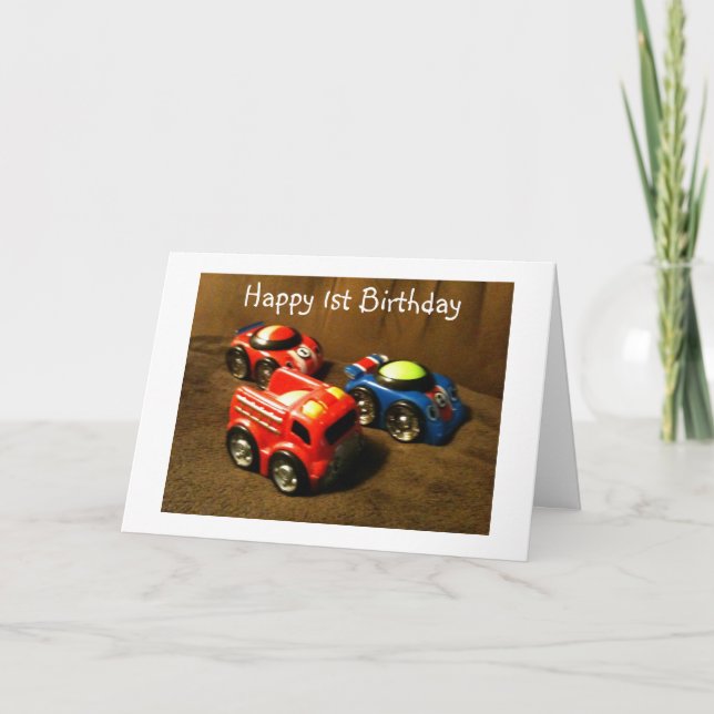 TARJETA 1.ᵉʳ CUMPLEAÑOS - SALUD DE COCHES DE CARRERAS (Anverso)
