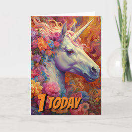 Tarjeta 1.ᵉʳ fiesta unicornio