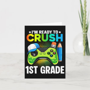 Tarjeta 1.ᵉʳ Grado De Camisetas Para Videojuegos De Niños 