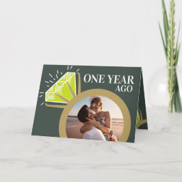 Tarjeta 1.ᵉʳ peripunto de aniversario boda ahora, luego fo