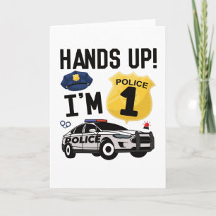Tarjeta 1.ᵉʳ Regalo de cumpleaños Oficial de policía Niño