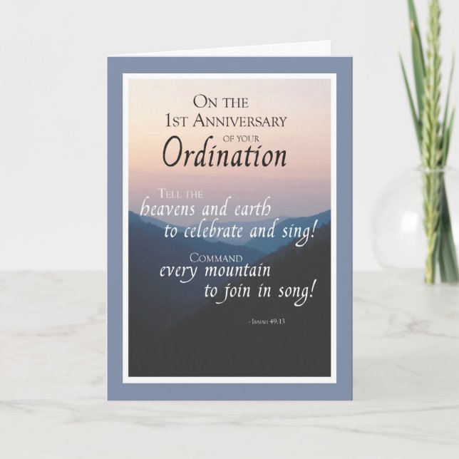 Tarjeta 1° Aniversario de la Ordenación Felicitaciones con (Anverso)