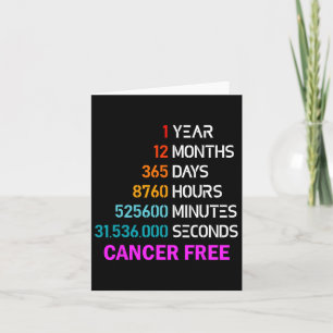 Tarjeta 1 año Regalos gratis contra el cáncer 1 año Cáncer