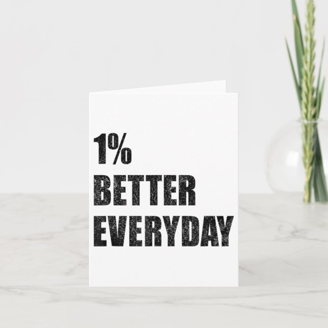 Tarjeta 1% Better Every Day Motivation Quote Insrational S (Anverso)
