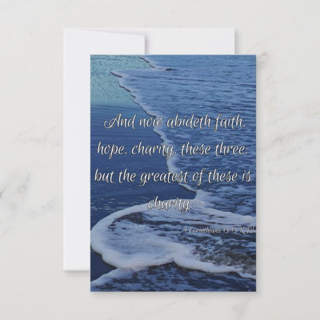 Tarjeta 1 Corinthians 13:13 Biblia Scripture Fic Greeting (Anverso)