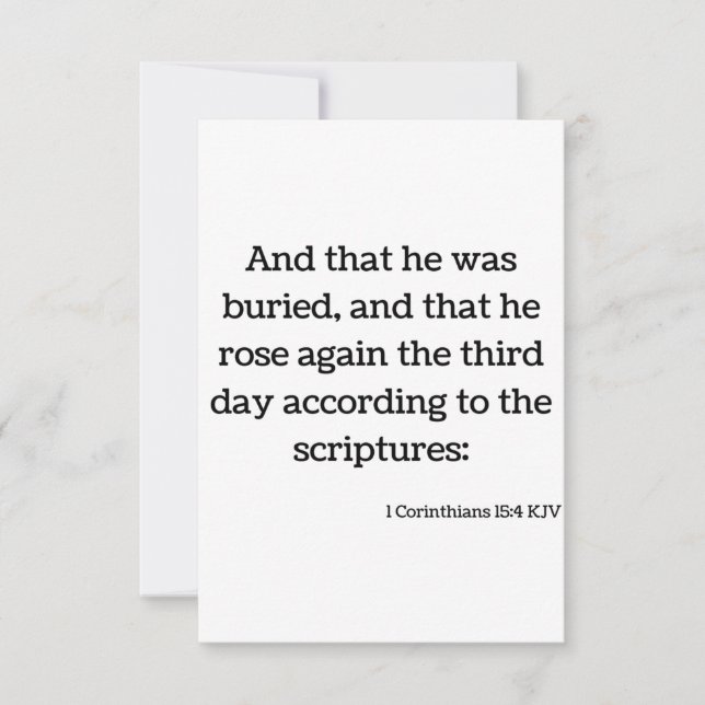 Tarjeta 1 Corinthians 15:4 KJV Biblia Scripture Saludo (Anverso)