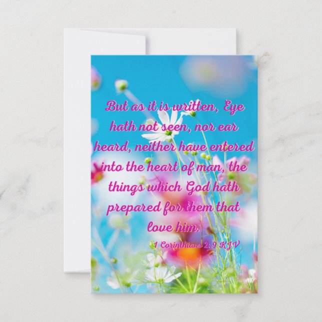 Tarjeta 1 Corinthians 2:9 KJV Biblia Escritura Fotos Salud (Anverso)