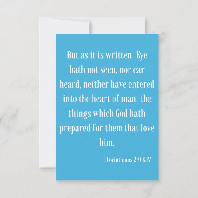Tarjeta 1 Corinthians 2:9 KJV Biblia Guión Saludo (Anverso)