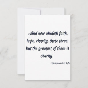 Tarjeta 1 Corintios 13:13 KJV Biblia Scripture Saludo
