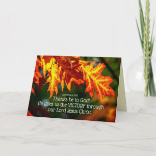 Tarjeta 1 Corintios 15:57 Gracias a Dios!