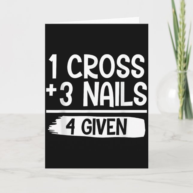 Tarjeta 1 Cross + 3 Nails = 4 Given Tee _ Christian - Fait (Anverso)