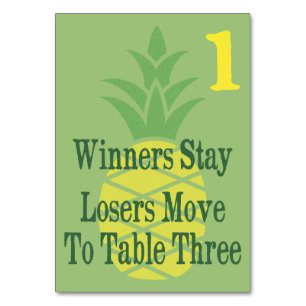 Tarjeta #1 de la tabla de Bunco de la piña