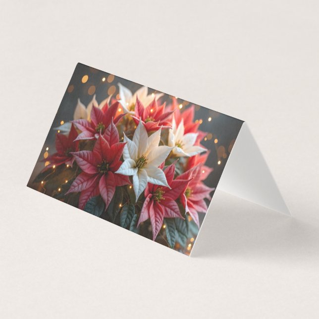 Tarjeta 1 de Navidades de Poinsettia (Anverso)