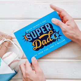 Tarjeta #1 Día del Padre en historieta de superhéroe de pa